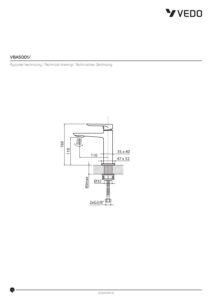 VEDO ALETTA GRAFITE bateria umywalkowa niska VBA5001/SG - obrazek 6