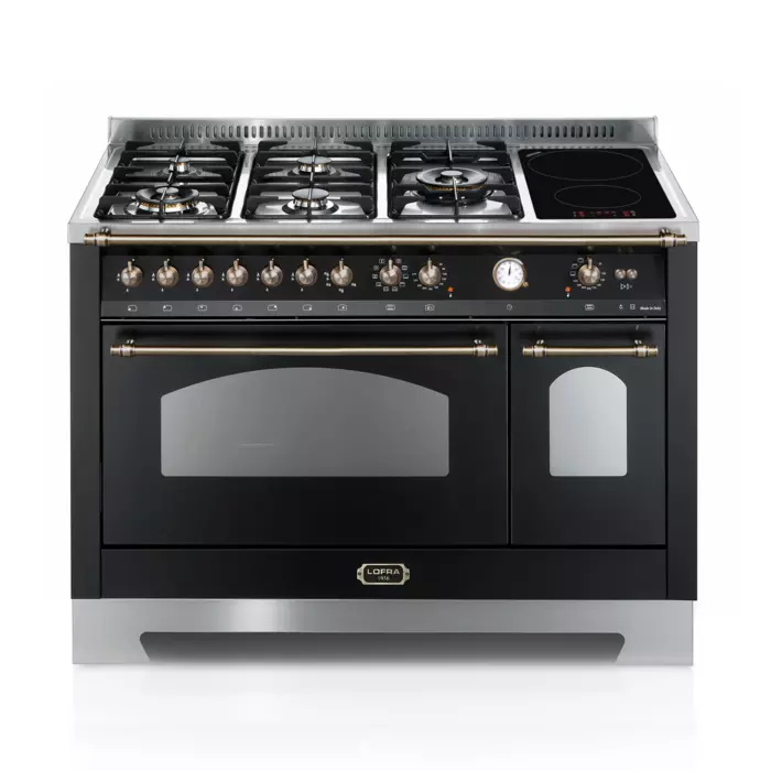 LOFRA DOLCEVITA 120 KUCHNIA GAZOWA Z INDUKCJĄ NERO MATT RNMD126MFT+E/2CI2L/BRONZE