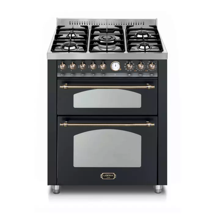 LOFRA DOLCEVITA 70 KUCHNIA GAZOWA NERO MATT RNMUD76MFTE/CI/BRONZE