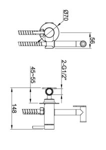 Kohlman Axel brushed copper bidetka QW135ABC - obrazek 2